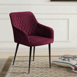 Стул с подлокотниками Robert, бархат винно-красный 16 new | Интернет магазин мебели и декора LifeDekor