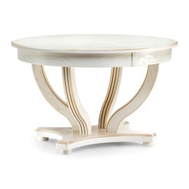 Стол деревянный Дорсет молочный / золото | Интернет магазин мебели и декора LifeDekor