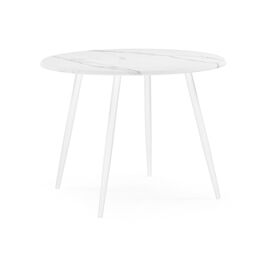 Стол деревянный Стол Абилин 100 мрамор белый / белый матовый | Интернет магазин мебели и декора LifeDekor