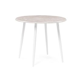 Стол деревянный Абилин 90 мрамор бежевый / белый матовый | Интернет магазин мебели и декора LifeDekor