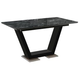 Стол Иматра черный мрамор / черная шагрень / камень | Интернет магазин мебели и декора LifeDekor