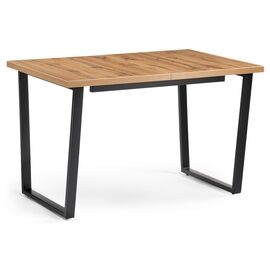Стол деревянный раскладной Лота Лофт 120 25 мм черный матовый / дуб вотан | Интернет магазин мебели и декора LifeDekor