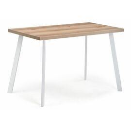 Стол деревянный Тринити Лофт 120 25 мм дуб делано светлый / матовый белый | Интернет магазин мебели и декора LifeDekor