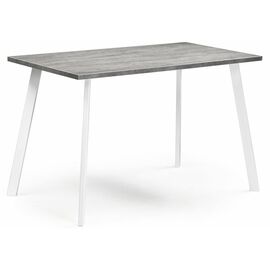 Стол деревянный Тринити Лофт 140 25 мм бетон / белый матовый | Интернет магазин мебели и декора LifeDekor