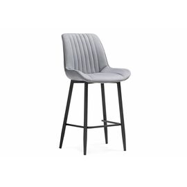 Барный стул Седа велюр светло-серый / черный | Интернет магазин мебели и декора LifeDekor