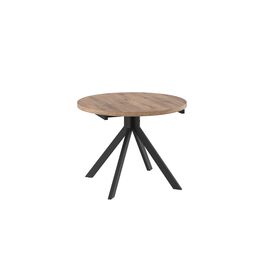 Стол Рондо D90, Дуб Веллингтон/черный | Интернет магазин мебели и декора LifeDekor