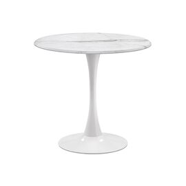 Стол деревянный Тулип 80х73 мрамор белый / белый | Интернет магазин мебели и декора LifeDekor