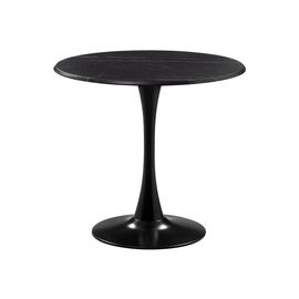 Стол деревянный Тулип 80х73 мрамор черный / черный | Интернет магазин мебели и декора LifeDekor