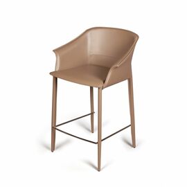 Стул полубарный GIO, кожа хаки-тауп | Интернет магазин мебели и декора LifeDekor