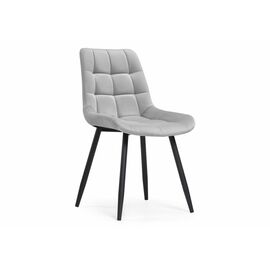 Стул Челси велюр светло-серый / черный | Интернет магазин мебели и декора LifeDekor