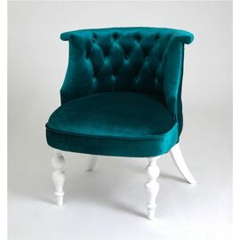 Кресло Бархат (эмаль белая / 23 - изумрудный) | Интернет магазин мебели и декора LifeDekor
