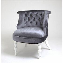 Кресло Бархат (эмаль белая / 36 - голубовато-серый) | Интернет магазин мебели и декора LifeDekor