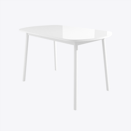 Стол Элайдж раздвижной со стеклом 120(152)х70, Белый/Белый | Интернет магазин мебели и декора LifeDekor