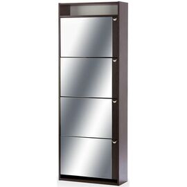 Обувница Комфорт К-4S  (Венге/Зеркало) | Интернет магазин мебели и декора LifeDekor