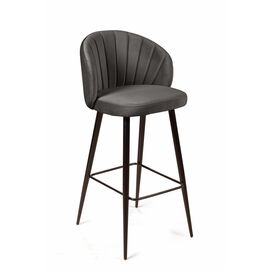 Стул барный Mont Blanc, бархат антрацит 14 / черный конус | Интернет магазин мебели и декора LifeDekor