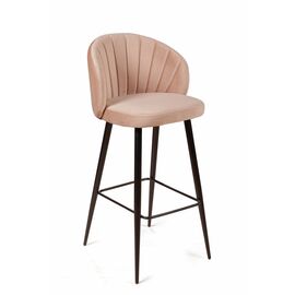 Стул барный Mont Blanc, бархат бежевый 5 / черный конус | Интернет магазин мебели и декора LifeDekor