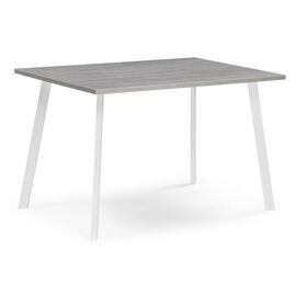 Стол деревянный Тринити Лофт 120х80х75 25 мм бетон / белый матовый | Интернет магазин мебели и декора LifeDekor