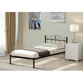 Кровать односпальная "Розана" (90х200/металлическое основание) Черный | Интернет магазин мебели и декора LifeDekor