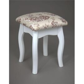 Табурет из массива березы (Розы светлые-ткань/Белый-каркас) | Интернет магазин мебели и декора LifeDekor