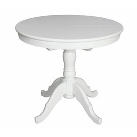 Стол обеденный раздвижной Круглый (Белый/массив березы, МДФ, ШПОН) | Интернет магазин мебели и декора LifeDekor