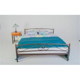 Кровать двуспальная Валерия с изножьем (160х200/металлическое основание) Коричневый бархат | Интернет магазин мебели и декора LifeDekor