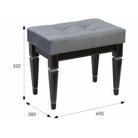 Банкетка Васко В 97Н венге/серебро | Интернет магазин мебели и декора LifeDekor