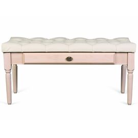 Банкетка Оливия экокожа молочный/белый ясень | Интернет магазин мебели и декора LifeDekor