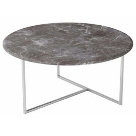 Стол журнальный Маджоре серый мрамор/хром | Интернет магазин мебели и декора LifeDekor