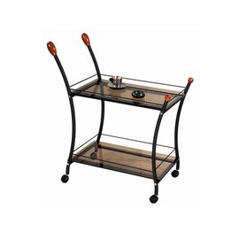 Стол сервировочный Поло чёрный/тонированное стекло | Интернет магазин мебели и декора LifeDekor