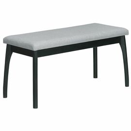 Скамья для прихожей мягкая, ткань серый, каркас венге | Интернет магазин мебели и декора LifeDekor