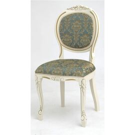 Стул Милорд №12 (Слоновая кость1013+патина золото/ткань Андрис бирюза Вензель) | Интернет магазин мебели и декора LifeDekor