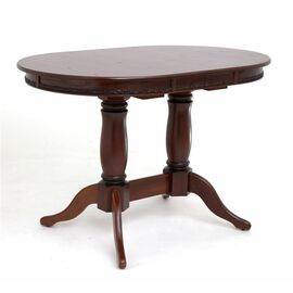 Стол овальный раздвижной Милорд (80х120х160) Темный орех + патина черная. | Интернет магазин мебели и декора LifeDekor