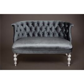 Диван Бархат (эмаль белая / 25 - грязно-голубой) | Интернет магазин мебели и декора LifeDekor