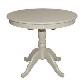 Стол обеденный раздвижной Круглый D1000  (Слоновая кость/массив березы, МДФ, ШПОН) | Интернет магазин мебели и декора LifeDekor