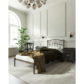 Кровать "Глэдис" без изножья (90х200/ноги металл/цвет Коричневый бархат) | Интернет магазин мебели и декора LifeDekor