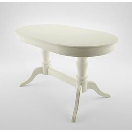 Стол обеденный овальный раздвижной Орфей-2 (Эмаль 11/Слоновая кость/шпон бук) | Интернет магазин мебели и декора LifeDekor