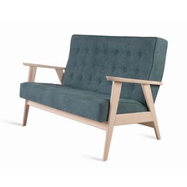 Диван двухместный РЕТРО (беленый дуб / RS 29 - бирюзовый) | Интернет магазин мебели и декора LifeDekor