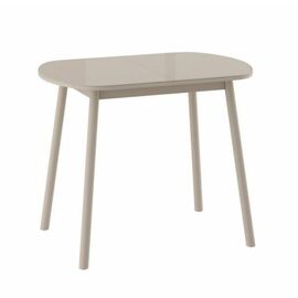 РАУНД стол раздвижной со стеклом 94(124)х64, Капучино/Капучино | Интернет магазин мебели и декора LifeDekor