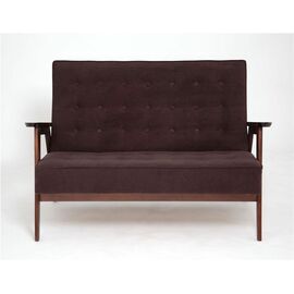 Диван двухместный РЕТРО (темный тон / RS32 - коричневый) | Интернет магазин мебели и декора LifeDekor