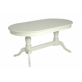 Стол обеденный овальный раздвижной Орфей-1 (Эмаль 11 / шпон бук)  Слоновая кость | Интернет магазин мебели и декора LifeDekor