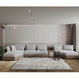 Aldo угловой модульный диван-кровать с терминальным шезлонгом, баром и столиком | Интернет магазин мебели и декора LifeDekor