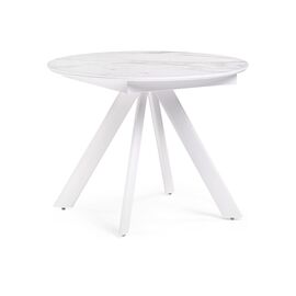 Стол стеклянный Галвестон 100х76 белый мрамор / белый | Интернет магазин мебели и декора LifeDekor