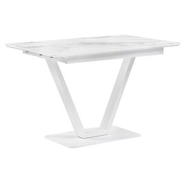 Стол стеклянный Бугун 120х80х77 белый мрамор / белый | Интернет магазин мебели и декора LifeDekor