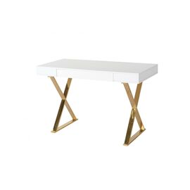 Стол-консоль Рокки MJ-001.1, 120х55х76 см, белый, золото | Интернет магазин мебели и декора LifeDekor