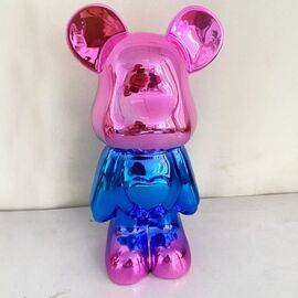Статуэтка Lucky Bear (Bearbrick) IST-013, 28 см, розово-голубой глянцевый | Интернет магазин мебели и декора LifeDekor