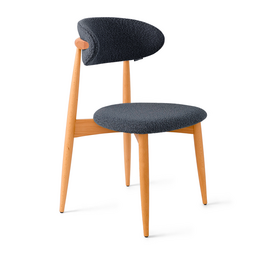 Стул Lucas тёмно-серый букле с ножками цвета орех | Интернет магазин мебели и декора LifeDekor