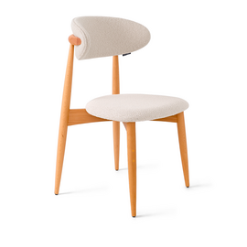 Стул Lucas латте букле с ножками цвета орех | Интернет магазин мебели и декора LifeDekor