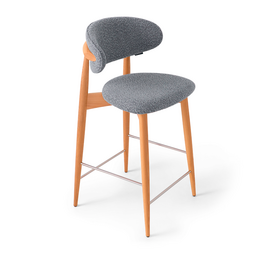 Стул полубарный Lucas светло-серый букле, ножки цвета орех | Интернет магазин мебели и декора LifeDekor