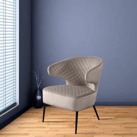 Кресло Richard ромб, бархат пепельно-бежевый 25 | Интернет магазин мебели и декора LifeDekor