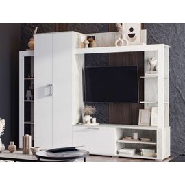 Стенка «Невада», МДФ Софт вайт/ Дуб Крафт белый | Интернет магазин мебели и декора LifeDekor